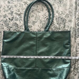 Saks Fifth Avenue Metallic Green Tote